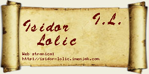 Isidor Lolić vizit kartica